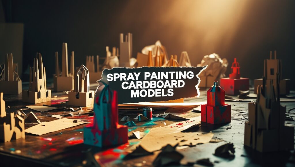 Spray Painting Cardboard Models