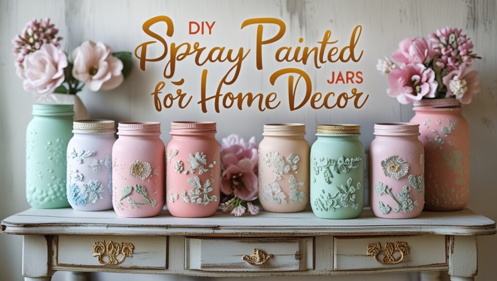 spray painted mason jars for home decor