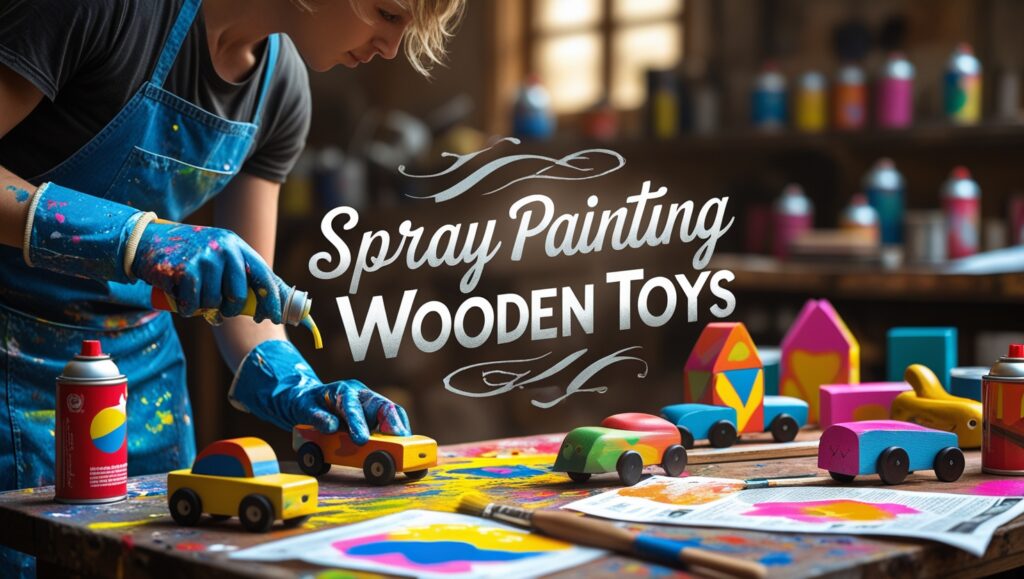 Spray Painting Wooden Toys