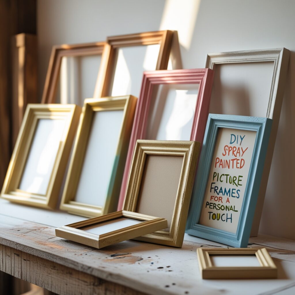 DIY Spray Painted Picture Frames 