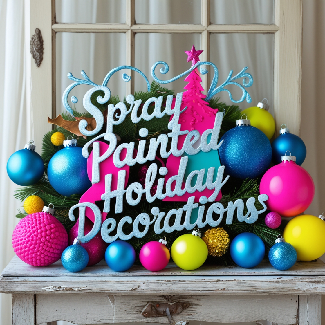 Top Spray Painted Holiday Decorations