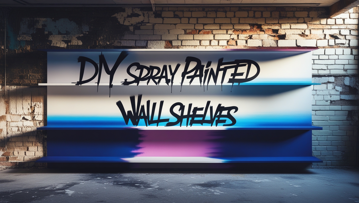 DIY spray painted wall shelves
