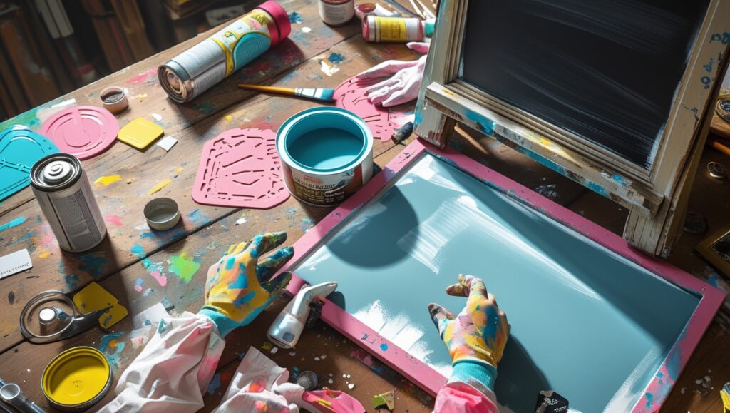 Spray Painting a Chalkboard