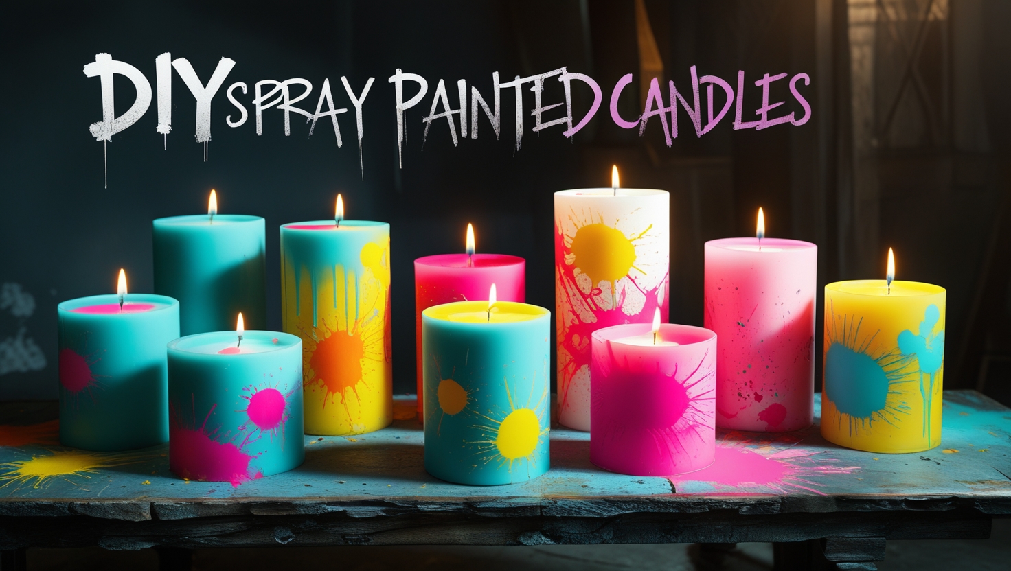 DIY Spray Painted Candles