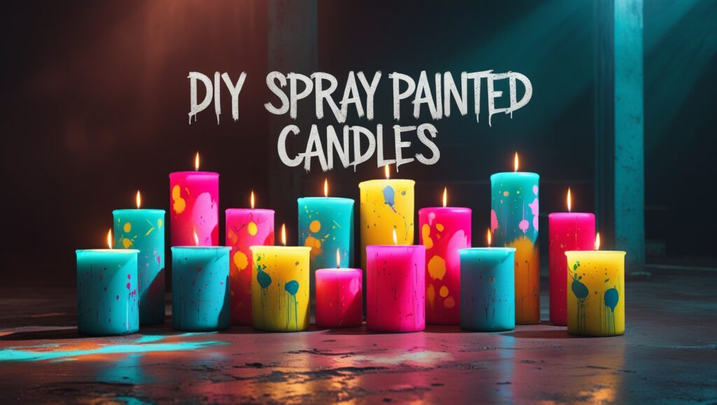 Spray Painted Candles